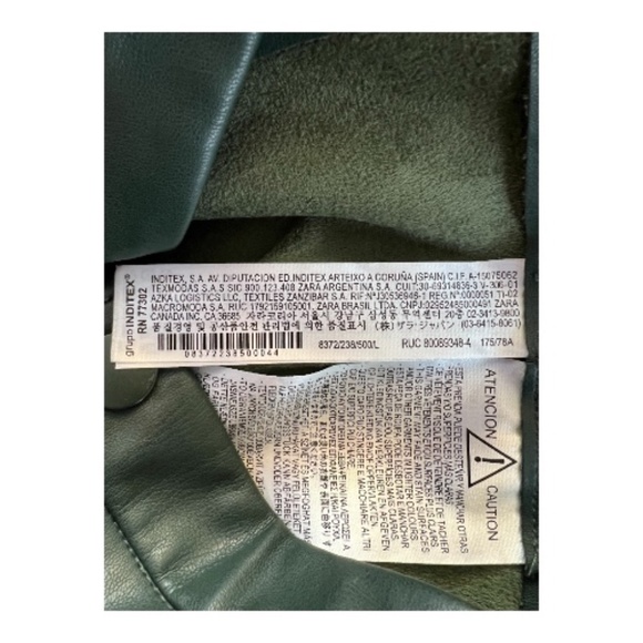 EUC Zara dark green faux leather ankle zip pants | size large - Picture 8 of 9